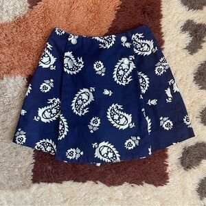 Vintage Paisley Navy 70s skort